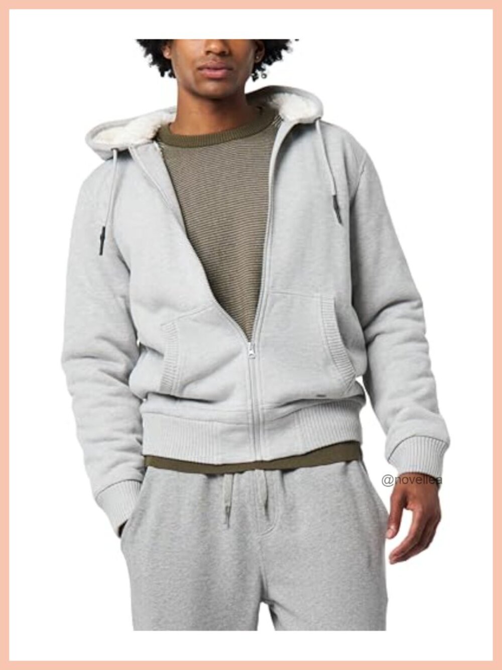 Sherpa Fleece Zip Up Hoodie Long Sleeve Hooded Sweatshirt